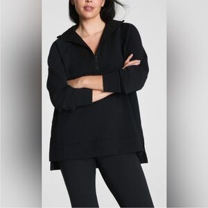SPANX AirEssentials Brushed Half Zip Tunic black , SIZE MEDIUM